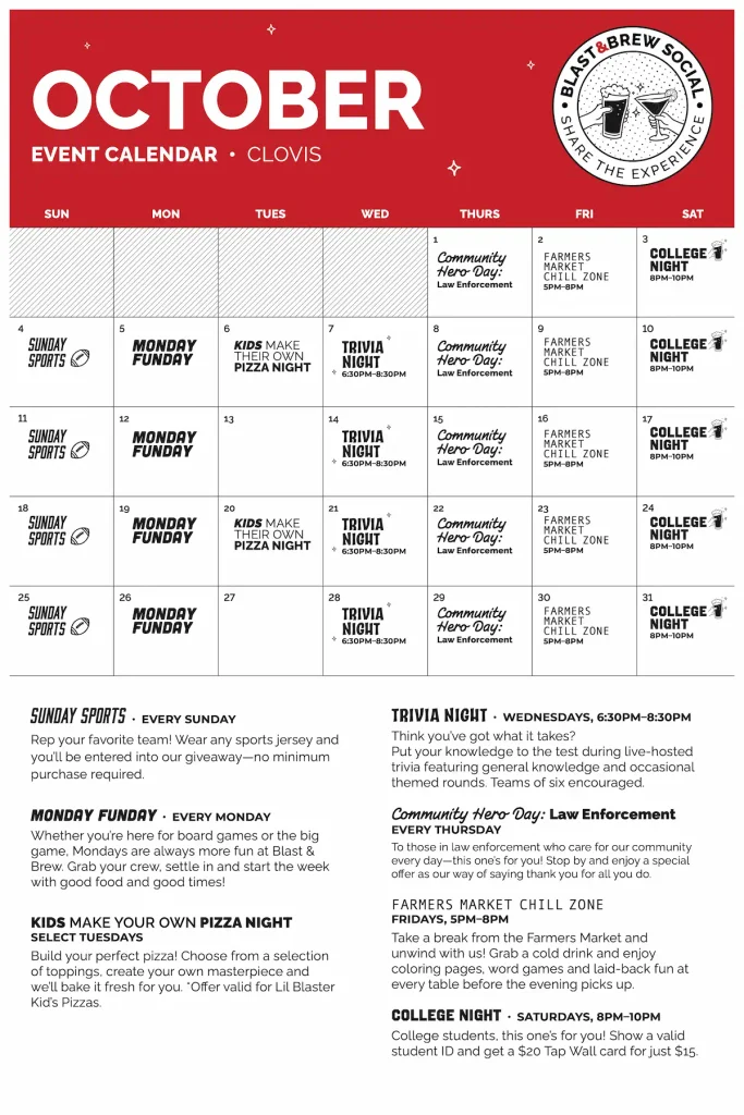 PDF Event Calendar available below.