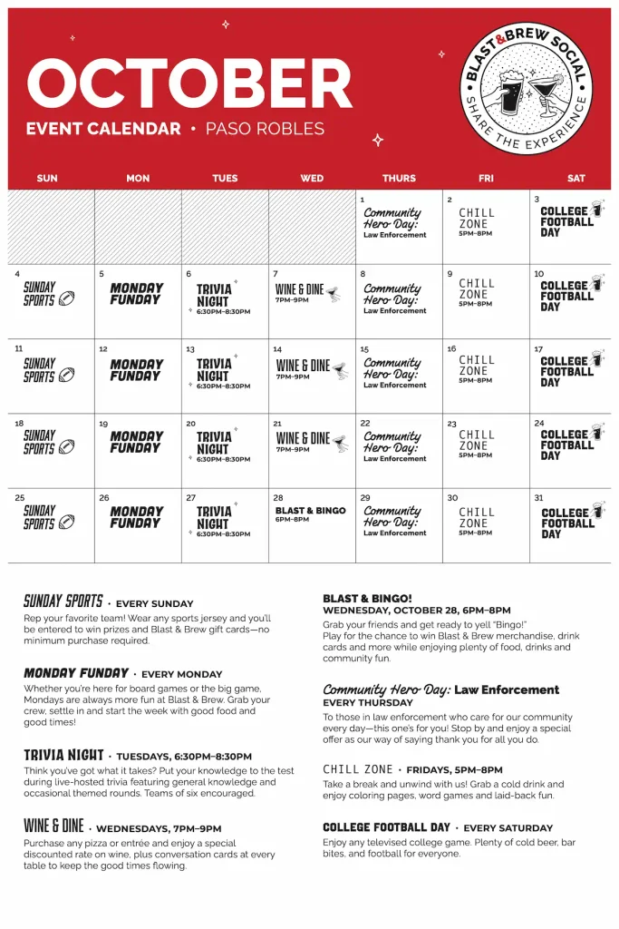 PDF Event Calendar available below.
